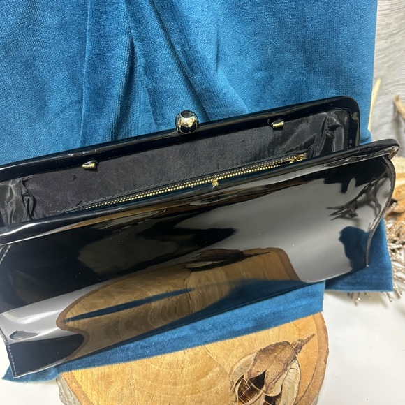 Elegant Vintage “ Theodor” Black Clutch Bag- Black Patent leather - Picture 8 of 8